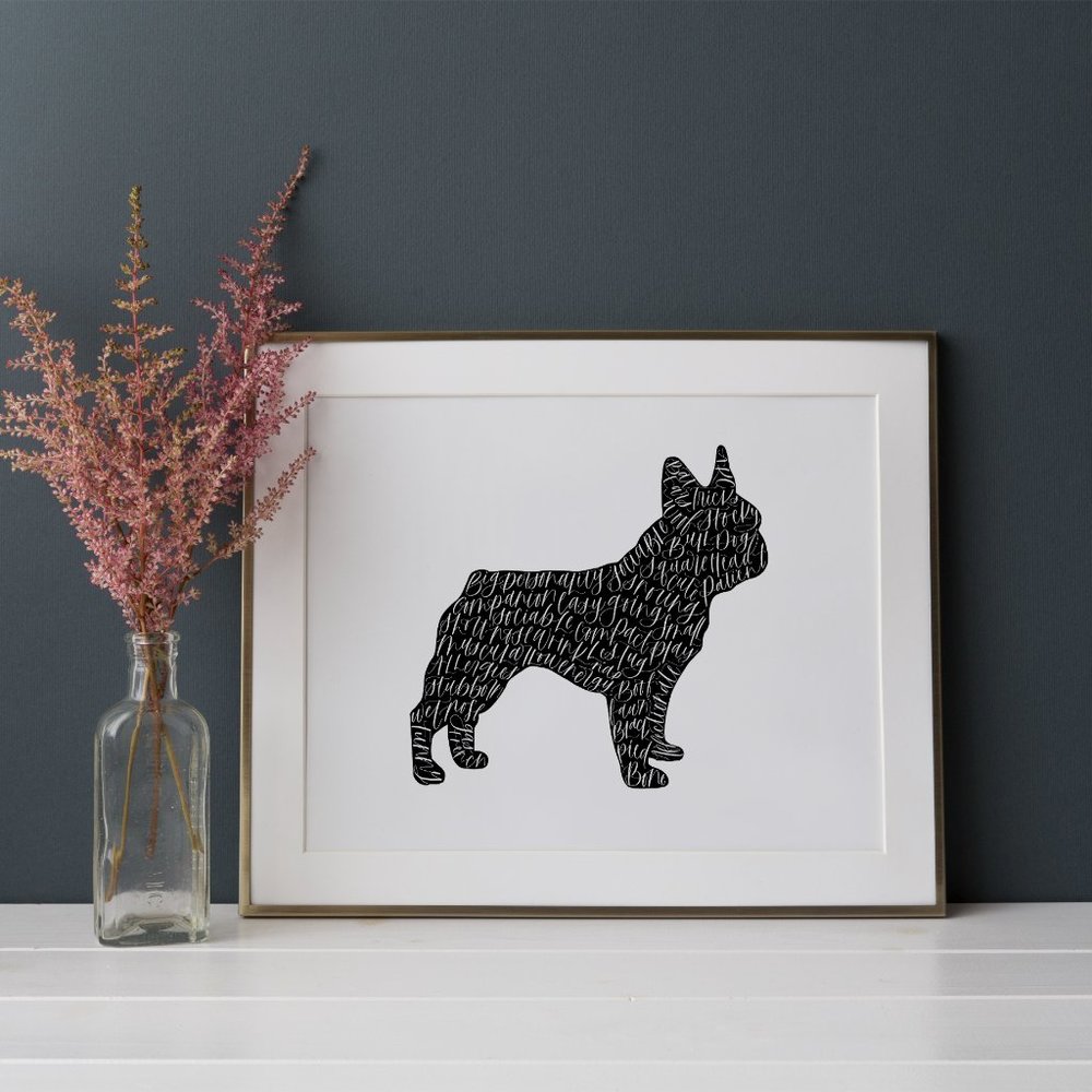French Bulldog Frenchie Word Art
